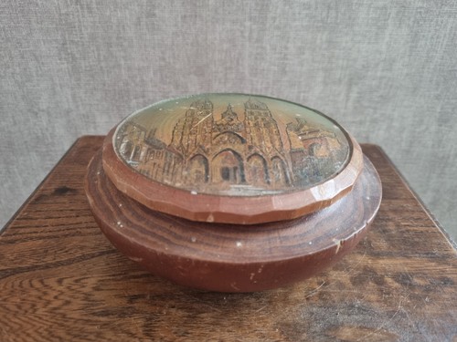 Boîte ronde bois vintage - boîte,