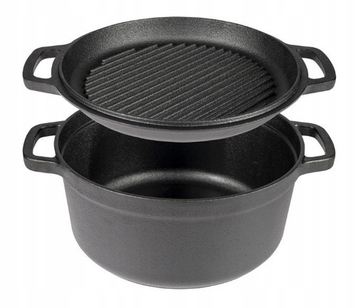 Casserole fonte avec poêle - fonte,