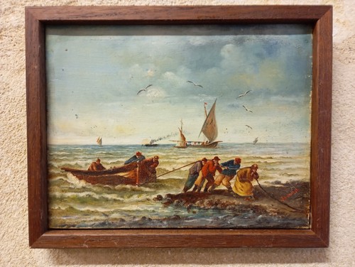 Ancienne peinture marine huile - peinture,