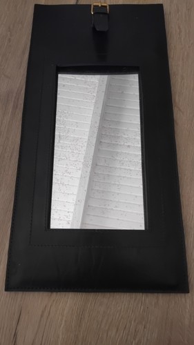 Miroir cuir noir piqure - miroir, en