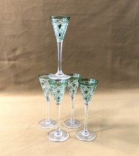 1 verre à liqueurs en cristal overlay doublé vert BACCARAT modèle LAGNY 13,2 cm