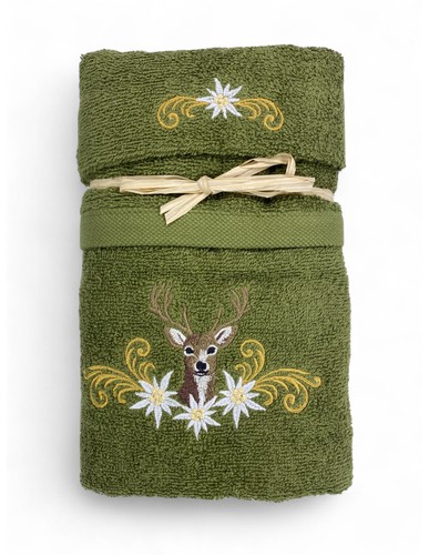 Serviette tyrolienne cerf - tyrolienne,