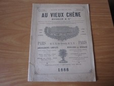 1888 CATALOGUE MAISON AU VIEUX CHÊNE MOBILIER DE BUREAU GARES BANQUES HORLOGERIE