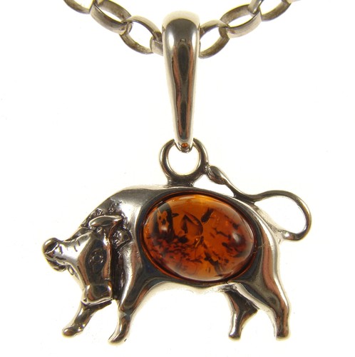 Pendentif femme ambre argent - pendentif,