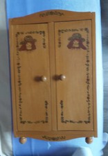 Vintage Art Deco Style Wooden Doll Cabinet