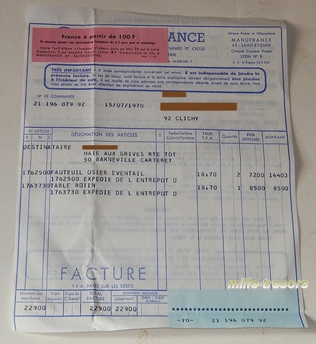 Facture manufrance - facture,