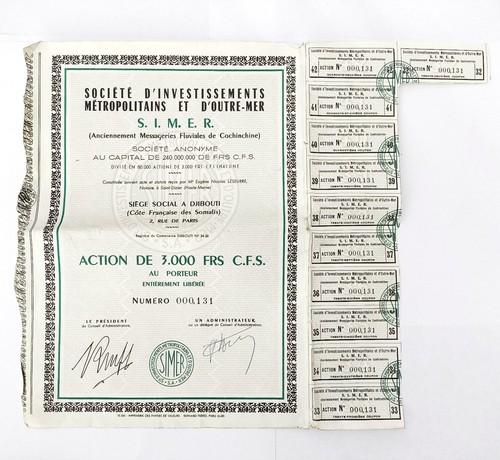 Titre ancien action coloniale - titre,