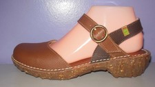 NEW El Naturalista Yggdrasil Premium Leather Ankle Strap Clogs 39 Euro 8.5 US