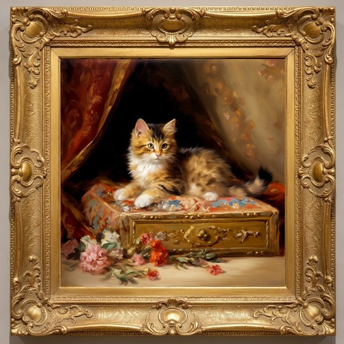 Chaton aux fleurs - aux,