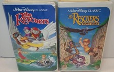 Walt Disney Classics Black Diamond The Rescuers and Down Under VHS Movies
