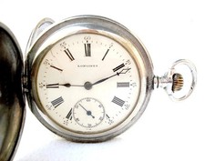 Pocket Watch LONGINES Hunter Cal 18.50 Case Steekl 51mm Circa 1915 Working