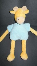 Doudou peluche girafe jaune et