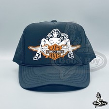 Good Boy Hats Biker Babe Trucker Hat Retro Snapback Rope Cap Harley Motorcycle