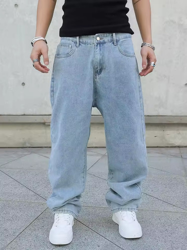 Mens light wash baggy - light,