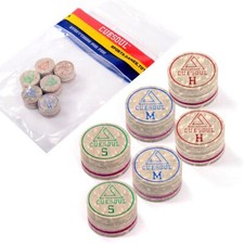 CUESOUL 6 Pack 14mm 10 Layer Mix Soft, Medium, Hard cue tip Snooker Billiards