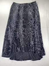 Maggie Barres Women's Flare Hem Velvet Burnout Black Maxi Skirt 3X Whimsigoth