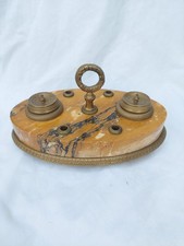 19th century / Empire inkwell / inkwell in Siena marble and bronze / complete