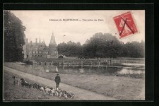 Old postcard Maintenon, Le Château, view taken from the Park 