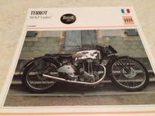 Carte moto Terrot 500 RCP 4 paliers 1935 collection Atlas motorbike France
