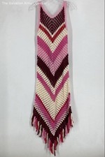 Dodo Bar Or Womens Multicolor Chevron Morten Tasseled Midi Sweater Dress Size 40