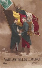 Old postcard - Militaria - Patriotic - Valiant Belgian ... thank you