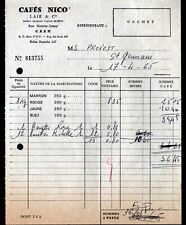 CAEN (14) CAFES NICO / ROASTER ""LAIR & Cie"" invoice in 1965