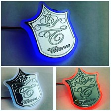 Tiarra Grilles Light Up Badge Chrome LED Emblem Halo Shield 1pc