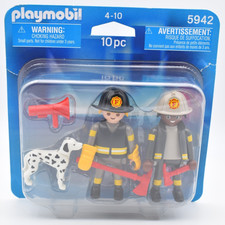 Playmobil Duo Pack - 2 x Pompiers + Dog Dalmatian. 5942. 10 PC