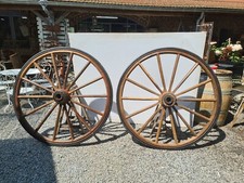 roues de charette À Chevaux En Bois (La Paire )