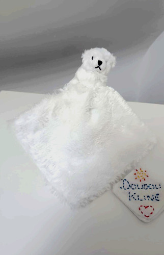 Doudou peluche ours - peluche, blanc
