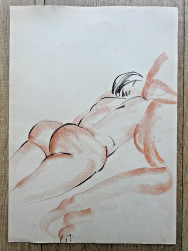 Dessin ancien nu - (circa,