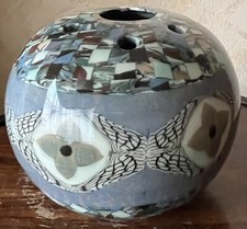 Vase pique fleurs Yvan Koenig - Gerbino Vallauris style Art Déco Hauteur 10,5 cm