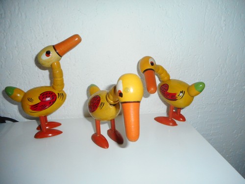 Jouets bois 1950 oies - bois,