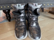 100% Authentic Silver Isabel Marant Wedge Balskee Sneakers in size 40 US 10