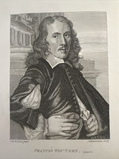 Portrait De Francis Wouters - Acquaforte XVIII Siècle " Dictionary Of Painters "