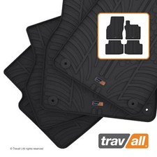 TRAVALL All Weather Floor Mats for VW Passat (2015-2023) Premium Black Rubber