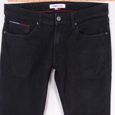 Hommes Tommy Hilfiger SCANTON SLIM Ajusté Straight Élasthanne Noir Jeans W34 L32