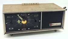 Vtg 50s Bulova Model 130 Mini Transistor Radio Alarm Clock Tested