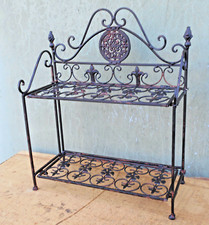 Étagère en Métal, Fer, Étagère En Antik-Shabby-Style, Marron Antique, 40x48x18cm