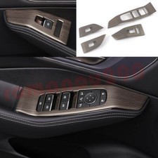 For Nissan X-TRAIL Rogue 2021-25 Wood Grain Window Lock Lift Panel Trim Frame 4P