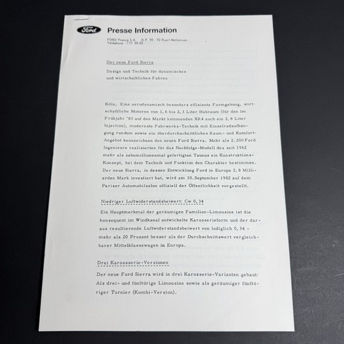 Ford sierra press - ford, 4p