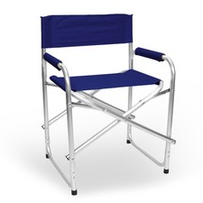 Chaise Relax Pliable Réalisateur En Aluminium Avec Revêtement En Textilène Bleu
