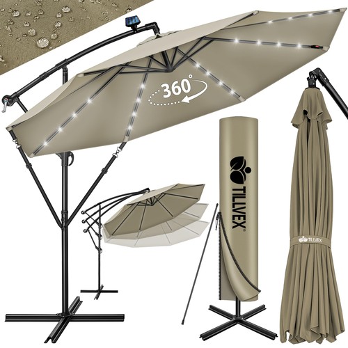 Parasol déporté solaire led - parasol,