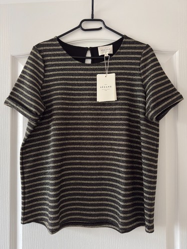 Shirt noir doré sézane - doré,