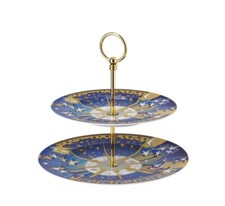 VERSACE   BY ROSENTHAL, GERMANY  "INFINITE DRE " ETAGERE, 2 TIERS (7-8 1/2 INCH)