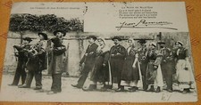 Old postcard song by Jean Rameau illustrated La Noce de Nut'Gas Biniou Bagpipe