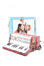 Vintage Bontempi Working Red Plastic Accordion