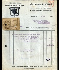 DIJON (21) OFFICE / TYPEWRITERS UNDERWOOD "Georges BUQUET" in 1928