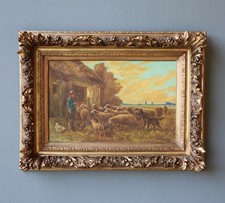 Antique Oil on Canvas Painting