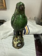 CHINA (XIX): Parakeet. Green Enameled Sandstone Topic